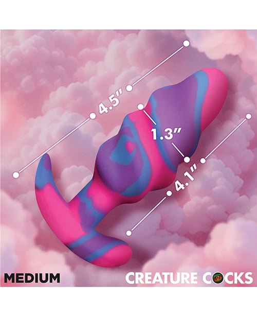 Creature Cocks - Unicorn Swirl Silicone Butt Plug - Medium | Shop Lowest Prices at Funlove.com