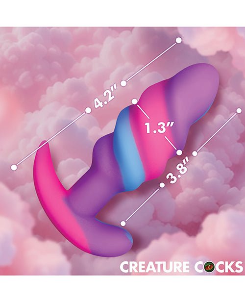 Creature Cocks - Unicorn Swirl Silicone Butt Plug - Small | Shop Lowest Prices at Funlove.com