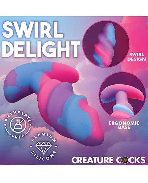 Creature Cocks - Unicorn Swirl Silicone Butt Plug - Small | Shop Lowest Prices at Funlove.com