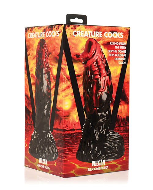 Creature Cocks Vulcan Silicone Dildo - Black/Red | Shop Lowest Prices at Funlove.com