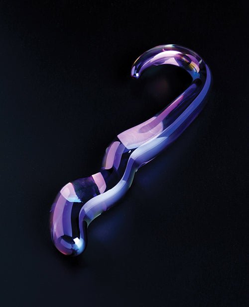 Cristal Blue Flame Curved Glass Dildo - Purple | Shop Lowest Prices at Funlove.com