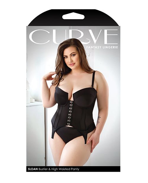 Curve Sloan Cropped Bustier Top & Panty Black 3X/4X | Shop Lowest Prices at Funlove.com