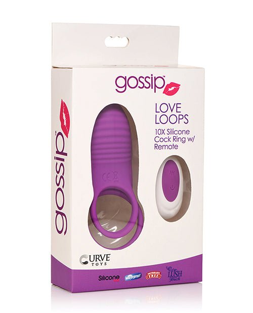 Curve Toys Gossip Love Loops 10x Silicone Cock Ring W/remote | Shop Lowest Prices at Funlove.com