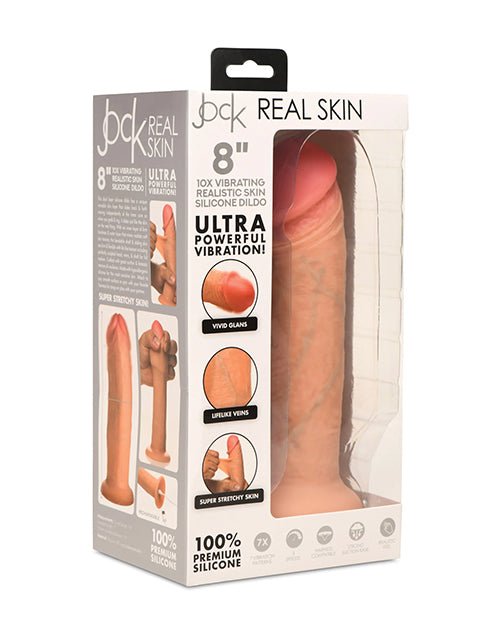 Curve Toys Jock Real Skin Silicone 8" Vibrating Dildo | Shop Lowest Prices at Funlove.com