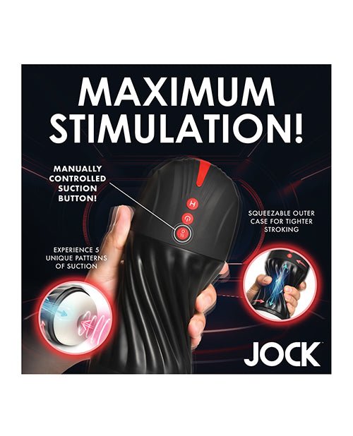 Curve Toys Jock Sucking & Vibrating Masturbator - Black | Shop Lowest Prices at Funlove.com