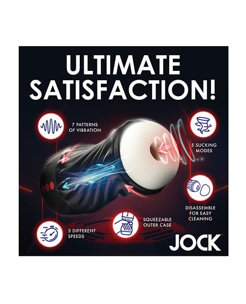 Curve Toys Jock Sucking & Vibrating Masturbator - Black | Shop Lowest Prices at Funlove.com