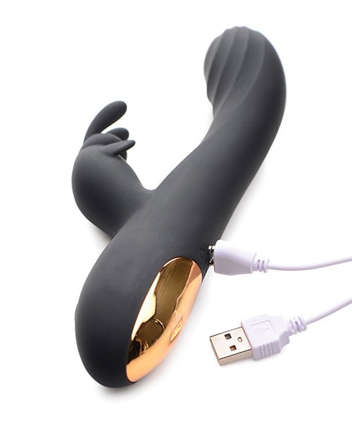 Curve Toys Power Bunnies Cuddles 10x Silicone Rabbit Vibrator - Black | Shop Lowest Prices at Funlove.com