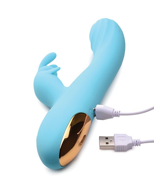 Curve Toys Power Bunnies Snuggles 10x Silicone Rabbit Vibrator - Blue | Shop Lowest Prices at Funlove.com
