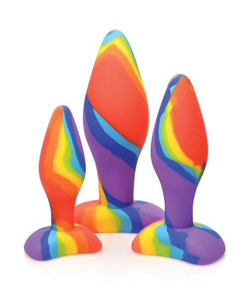 Curve Toys Simply Sweet Rainbow Silicone Butt Plug Set | Shop Lowest Prices at Funlove.com