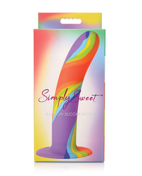 Curve Toys Simply Sweet Rainbow Silicone Dildo | Shop Lowest Prices at Funlove.com