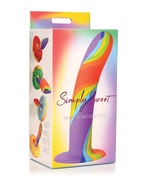 Curve Toys Simply Sweet Rainbow Silicone Dildo | Shop Lowest Prices at Funlove.com