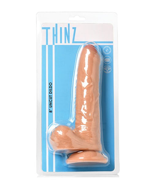 Curve Toys Thinz 8" Uncut Dildo w/Balls - Light | Shop Lowest Prices at Funlove.com