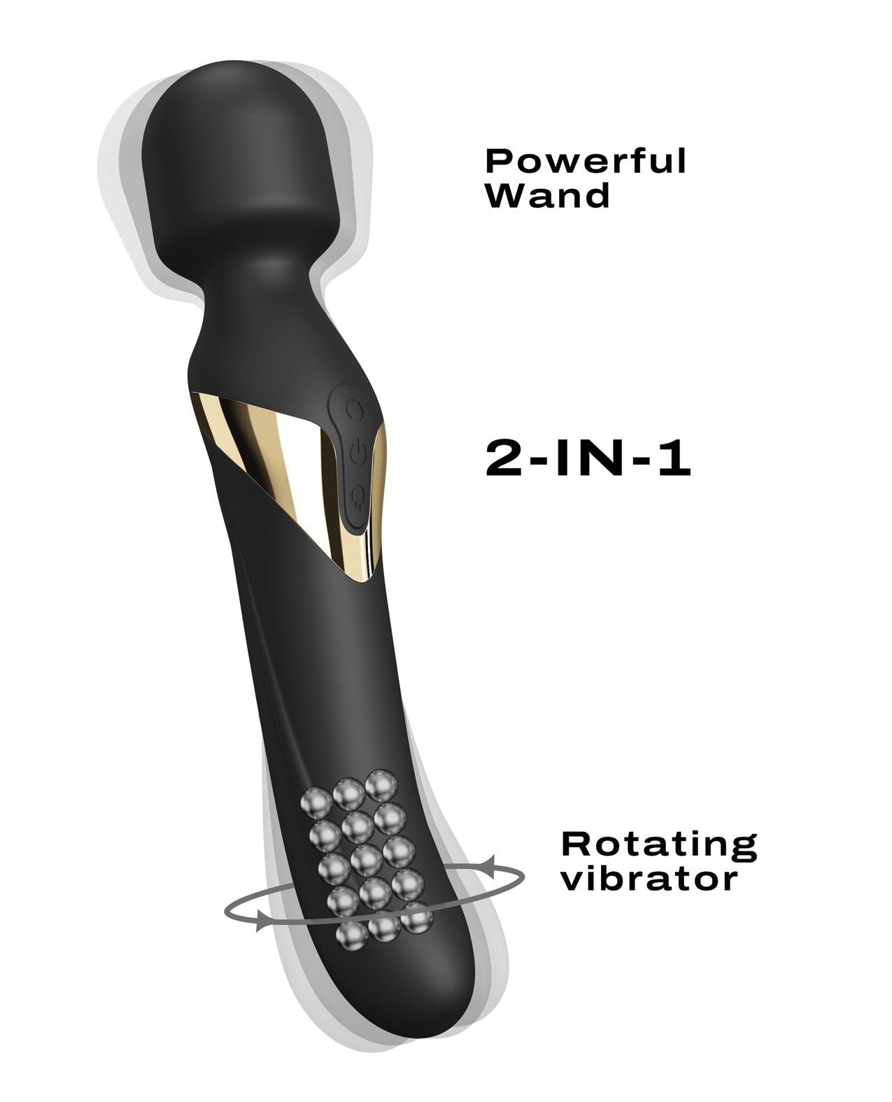 Dorcel Dual Orgasms Wand - Black/Gold | Shop Lowest Prices at Funlove.com