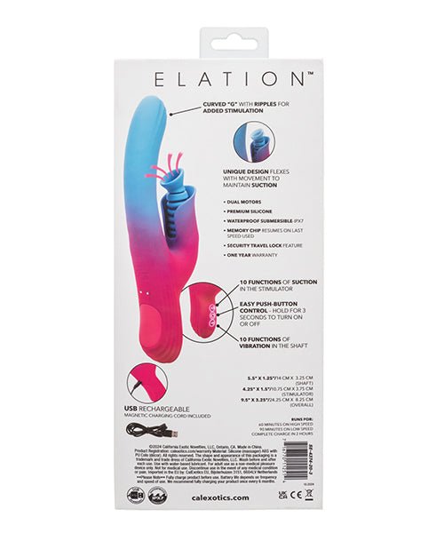 Elation Dual Stimulator w/Suction - Blue/Pink | Shop Lowest Prices at Funlove.com