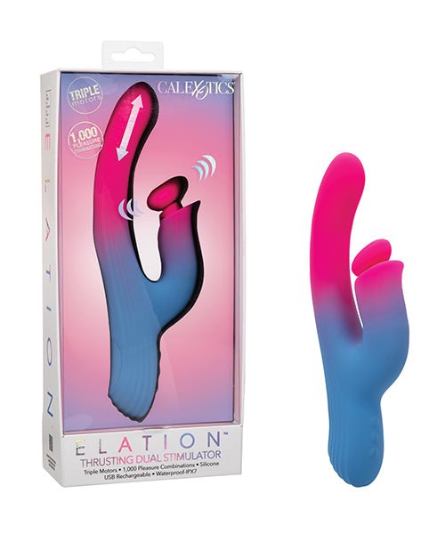 Elation Thrusting Dual Stimulator - Blue/Pink | Shop Lowest Prices at Funlove.com