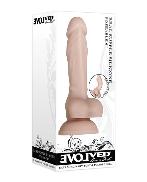 Evolved Real Supple 6" Silicone Poseable Dildo Non Vibrating | Shop Lowest Prices at Funlove.com