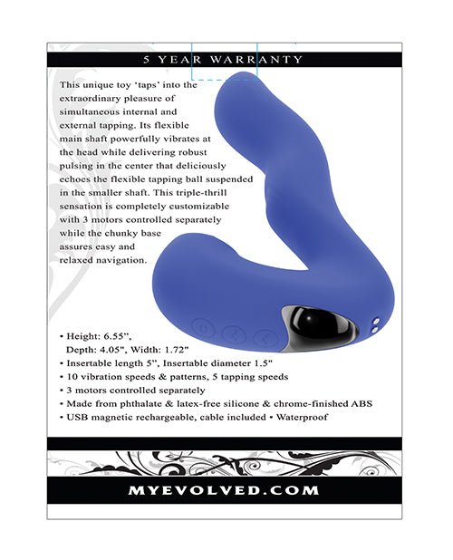 Evolved Tappity Tap Vibrator - Blue | Shop Lowest Prices at Funlove.com