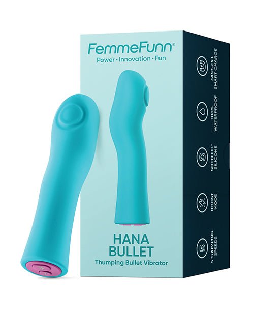 Femme Funn Hana Fingerlike Thumping Bullet - Turquoise | Shop Lowest Prices at Funlove.com