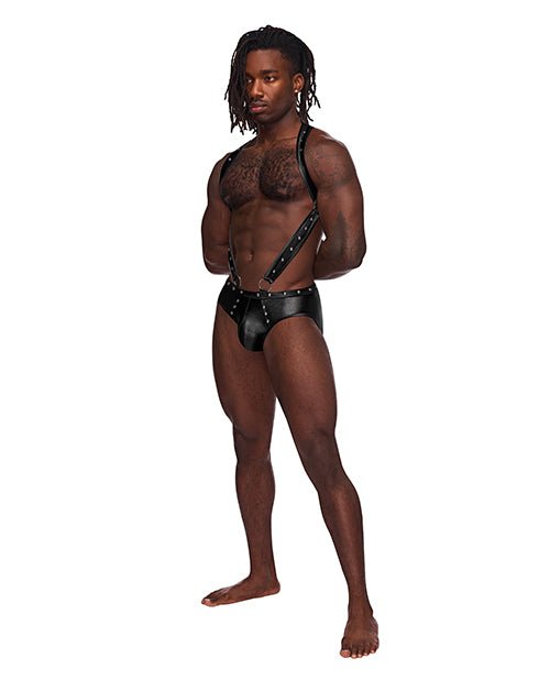Fetish Uranus Nylon Spandex Moonshine Harness Brief Black | Shop Lowest Prices at Funlove.com