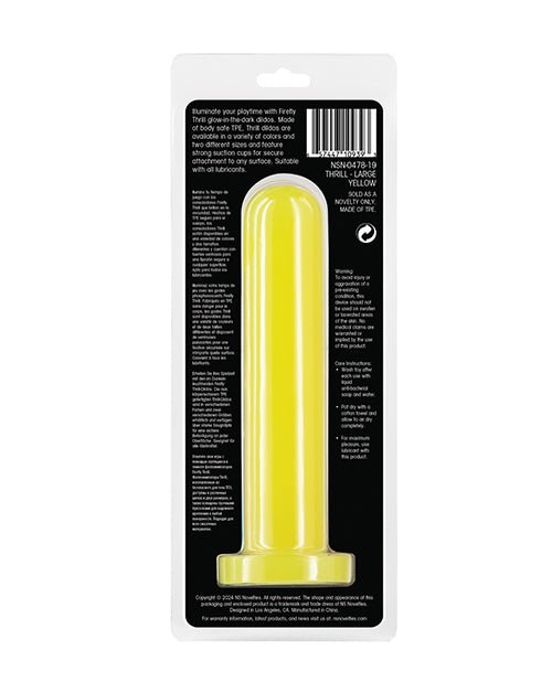 Firefly Thrill Glow in the Dark Dildo - Large - Yellow | Shop Lowest Prices at Funlove.com