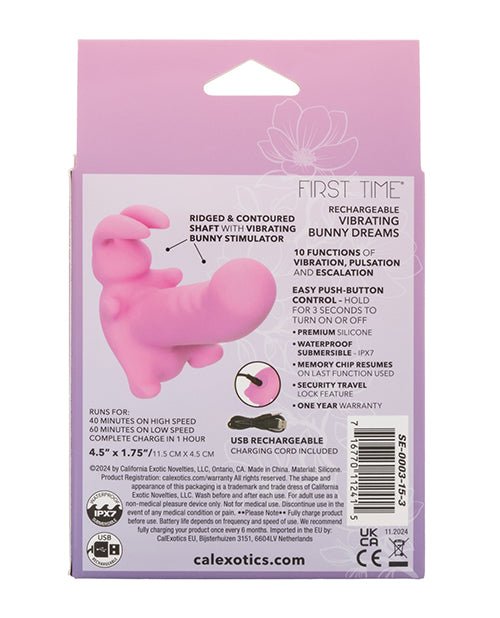 First Time Rechargeable Vibrating Bunny Dreams - Pink | Shop Lowest Prices at Funlove.com