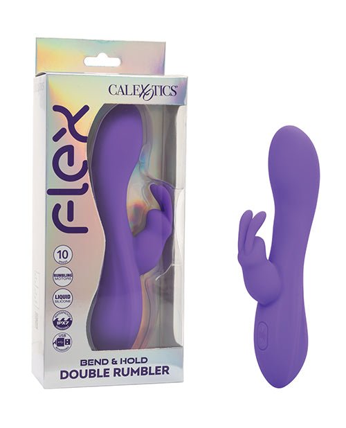 Flex Bend & Hold Double Rumbler Rabbit Massager - Purple | Shop Lowest Prices at Funlove.com