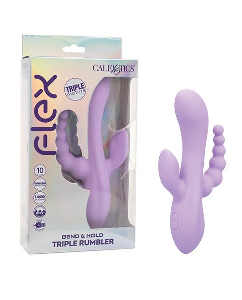 Flex Bend & Hold Triple Rumbler Triple Motor Massager - Purple | Shop Lowest Prices at Funlove.com