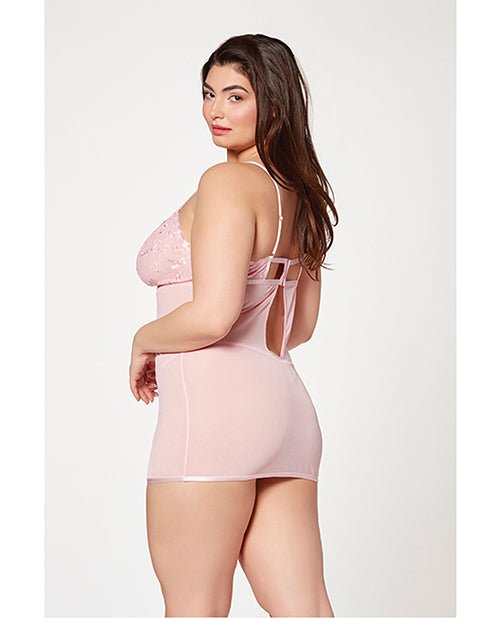 Floral Mesh Chemise & G - string Pink | Shop Lowest Prices at Funlove.com