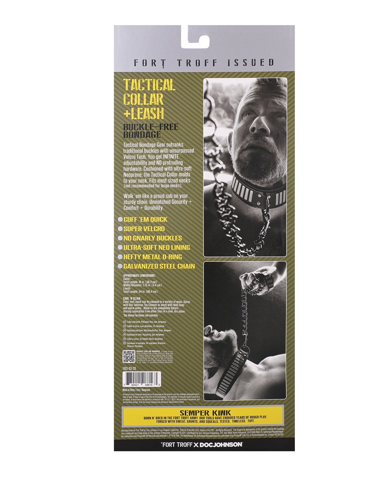 Fort Troff Tactical Collar & Leash - Black/Green | Shop Lowest Prices at Funlove.com