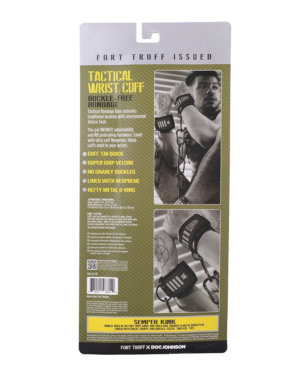 Fort Troff Tactical Wrist Cuffs - Black/Green | Shop Lowest Prices at Funlove.com