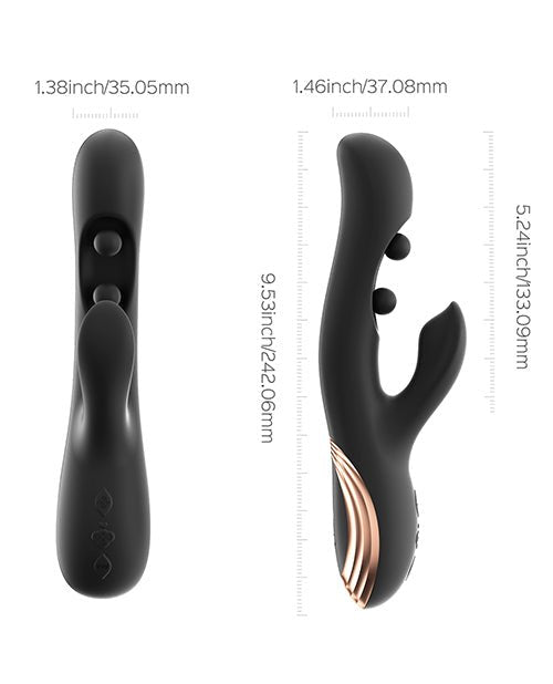 GEM Twin Balls Rabbit Vibrator - Black | Shop Lowest Prices at Funlove.com