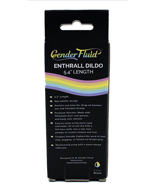 Gender Fluid 5.4" Enthrall Strap On Dildo - Black | Shop Lowest Prices at Funlove.com