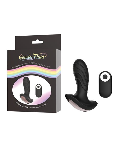 Gender Fluid Buzz Anal Vibe w/Remote - Black | Shop Lowest Prices at Funlove.com