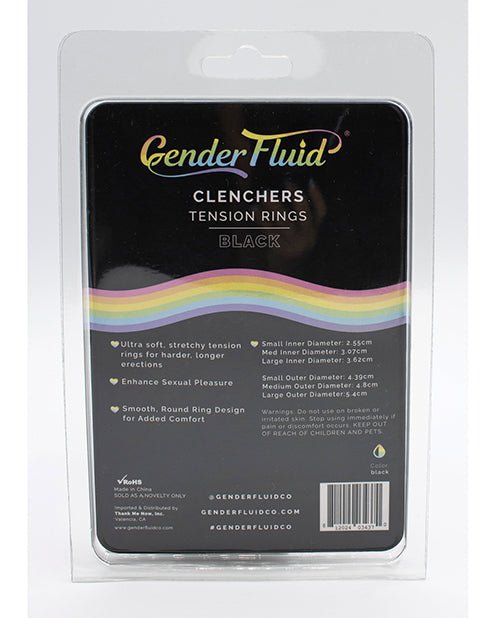 Gender Fluid Clincher Tension Ring Set - Black | Shop Lowest Prices at Funlove.com