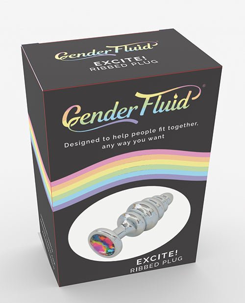 Gender Fluid Excite! Ribbed Plug - Silver | Shop Lowest Prices at Funlove.com