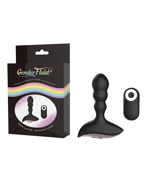 Gender Fluid Shake Anal Vibe w/Remote - Black | Shop Lowest Prices at Funlove.com