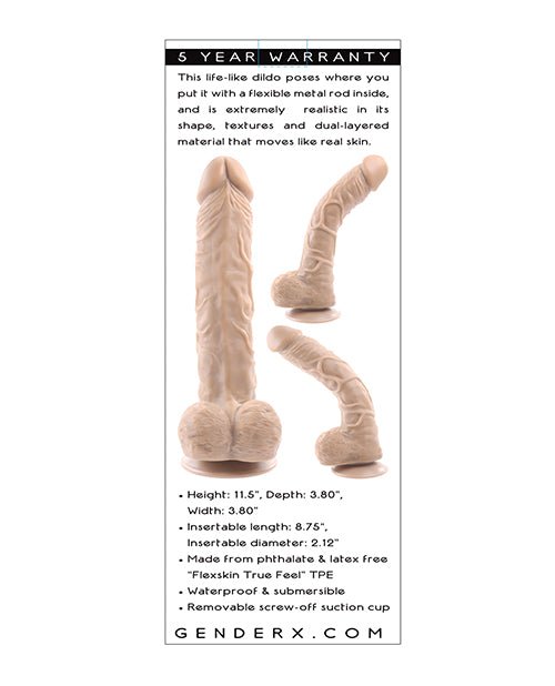 Gender X Flexskin Poseable True Feel 10" Dildo - Light | Shop Lowest Prices at Funlove.com