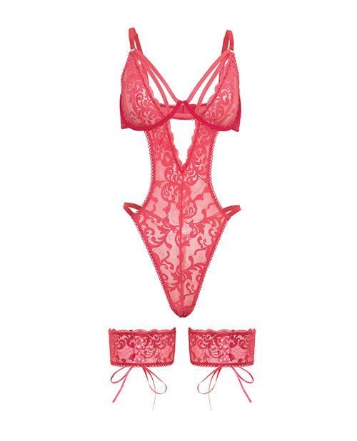 Genesis Lace Underwire Teddy with Lace Garter Stays | Shop Lowest Prices at Funlove.com