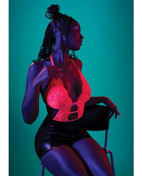 Get It Girl Lace Halter Teddy with Snap Crotch | Shop Lowest Prices at Funlove.com