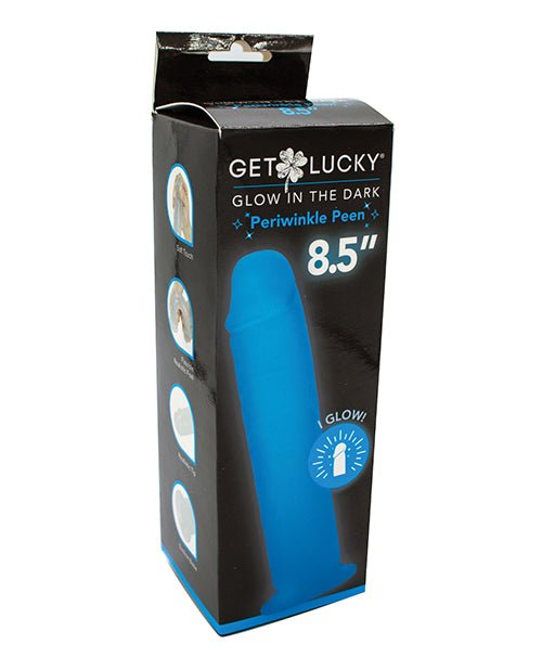 Get Lucky 8.5" Glow in the Dark Periwinkle Peen Dildo | Shop Lowest Prices at Funlove.com