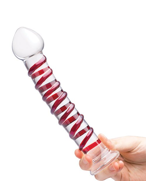 Glas 10" Mr. Swirly Dildo - Red | Shop Lowest Prices at Funlove.com