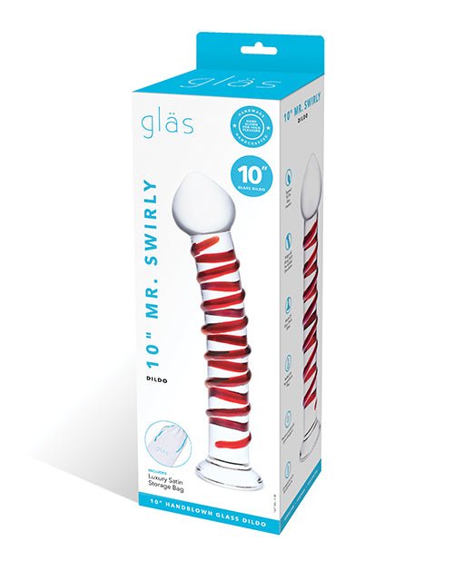 Glas 10" Mr. Swirly Dildo - Red | Shop Lowest Prices at Funlove.com