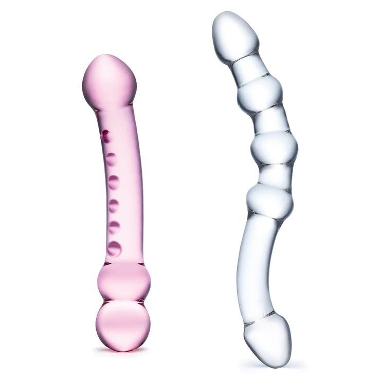Glas 2 Pc Double Pleasure Glass Dildo Set | Shop Lowest Prices at Funlove.com