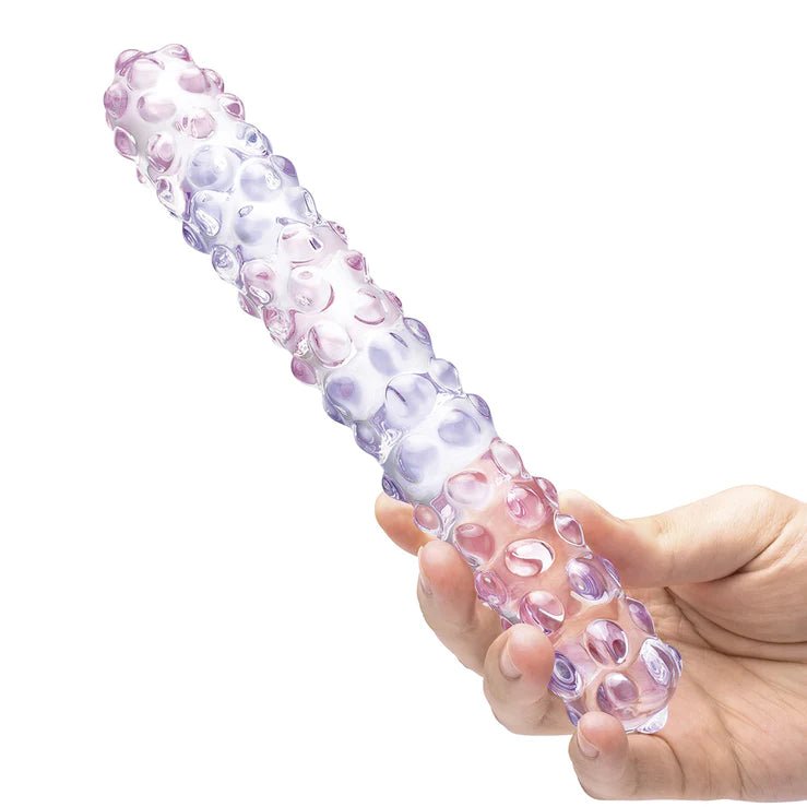 Glas Purple Rose Nubby Glass Dildo | Shop Lowest Prices at Funlove.com