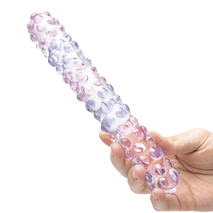 Glas Purple Rose Nubby Glass Dildo