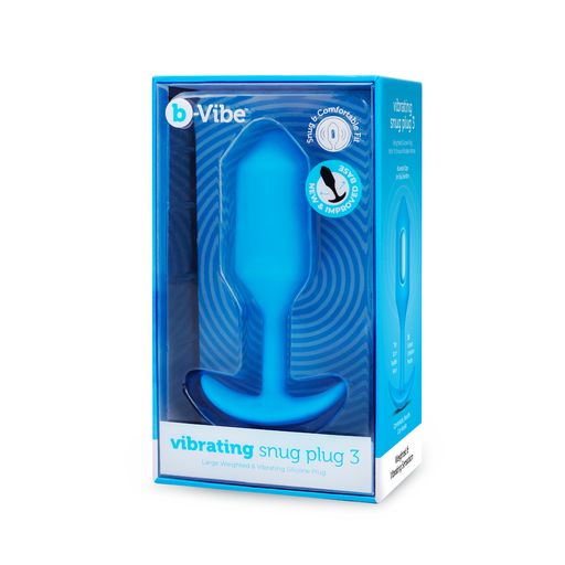 b-Vibe Vibrating weighted Snug anal plug 3 - Blue 