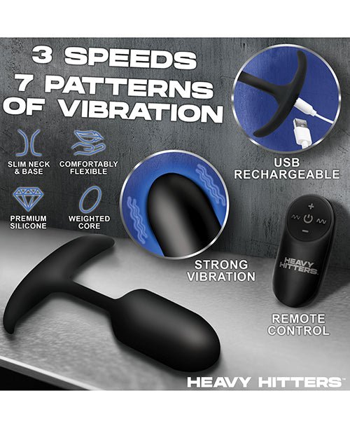 Heavy Hitters - Vibrating Weighted Silicone Anal Plug - Medium | Shop Lowest Prices at Funlove.com
