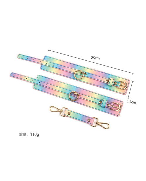 Hello Sexy! Hot Bitch Cuffs & Collar - Iridescent Rainbow | Shop Lowest Prices at Funlove.com