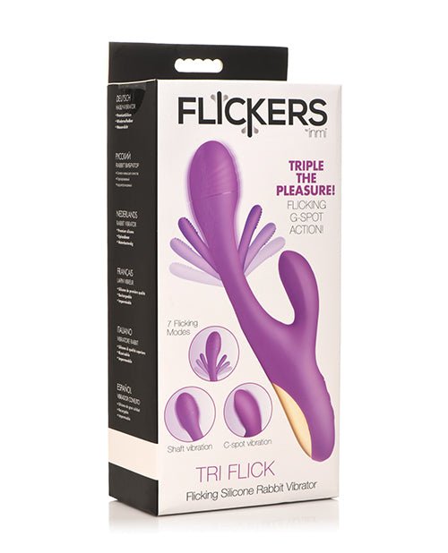 Inmi Tri - Flick Flicking Rabbit Vibrator - Purple | Shop Lowest Prices at Funlove.com