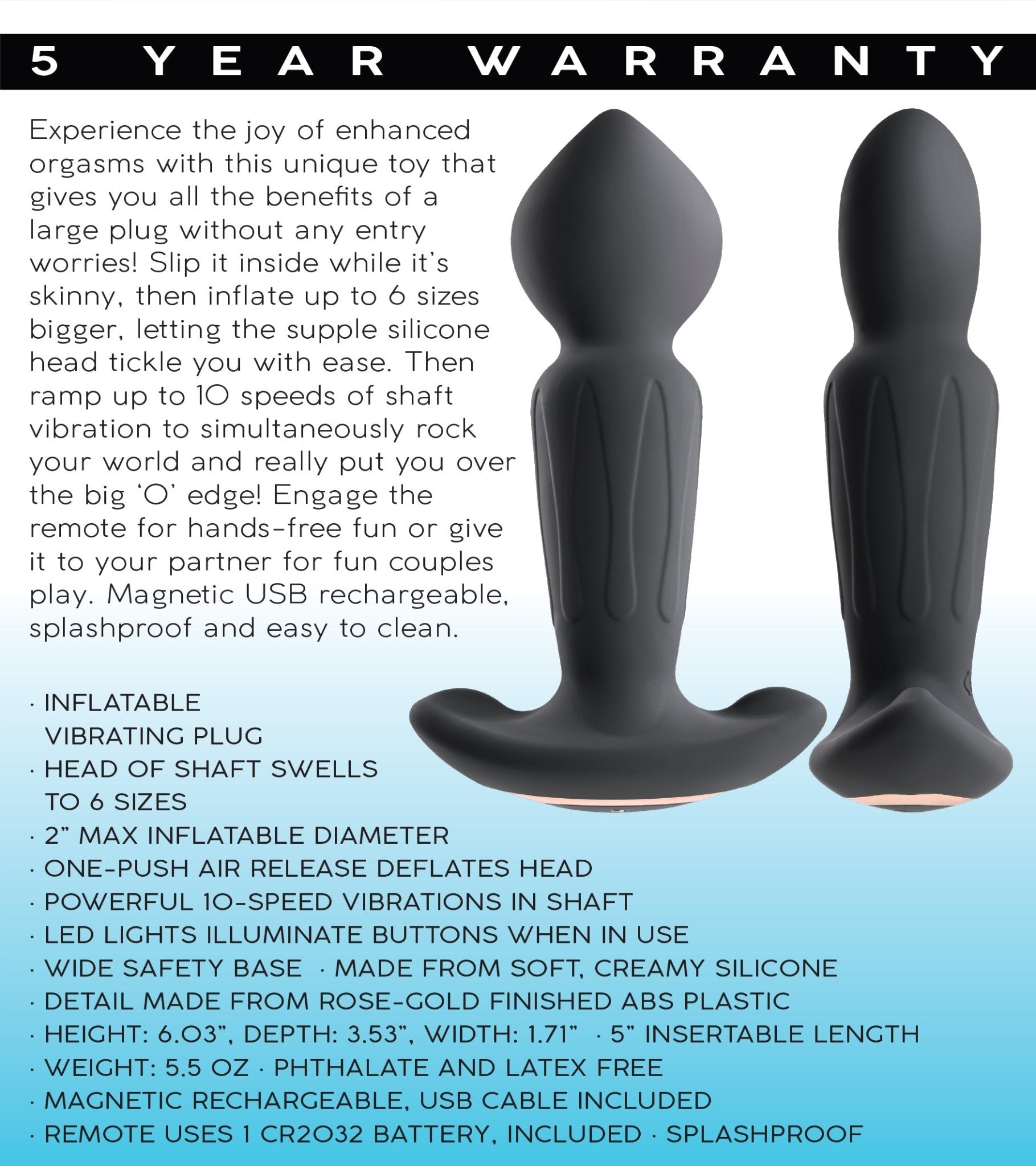 Intrigue Overtime Inflating Plug w Remote | Shop Lowest Prices at Funlove.com